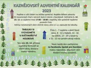 Kaznějovský adventní kalendář 2023  1